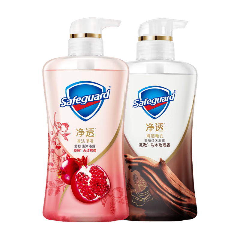 舒肤佳净透啫喱沐浴露380g*2(红石榴+乌木玫瑰) 含果酸 男女士通用