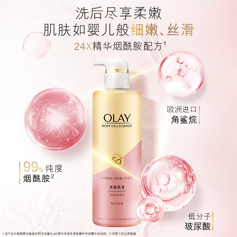 玉兰油(OLAY)烟酰胺沐浴露 净澈柔滑500g 香氛滋润保湿高清大图