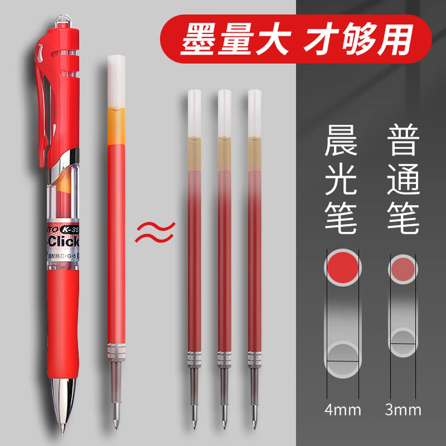 晨光(M&G)K35红色中性笔0.5mm 合集教师节礼物红笔芯老师批改作业高颜值速干红色水笔高清大图