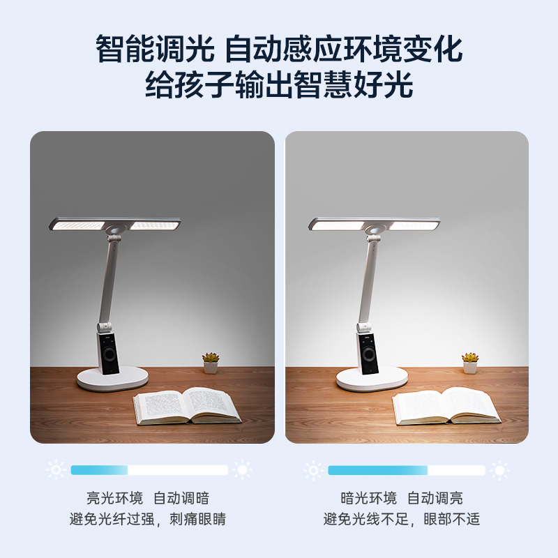 [品牌补贴15%]欧普清澈光AAA全光谱护眼灯无蓝光书桌台灯学生儿童房阅读学习读写小灯塔博睿高清大图