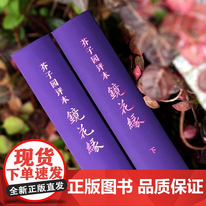 [正版书籍]芥子园评本镜花缘 原著正版无删减原文评点本 李汝珍著七年级必读世界名著古典小说正文黑色印刷评点红色套印一目了高清大图