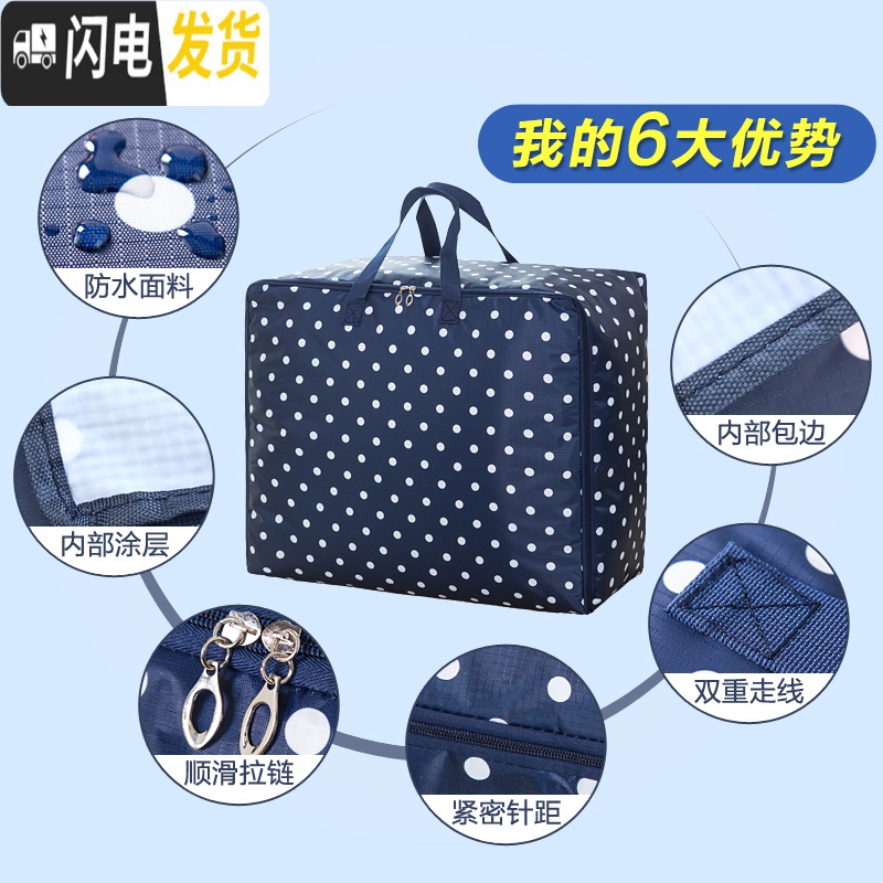 三维工匠装棉被子的袋子收纳袋整理袋衣服搬家袋打包袋衣物箱盒防潮牛津布收纳箱高清大图