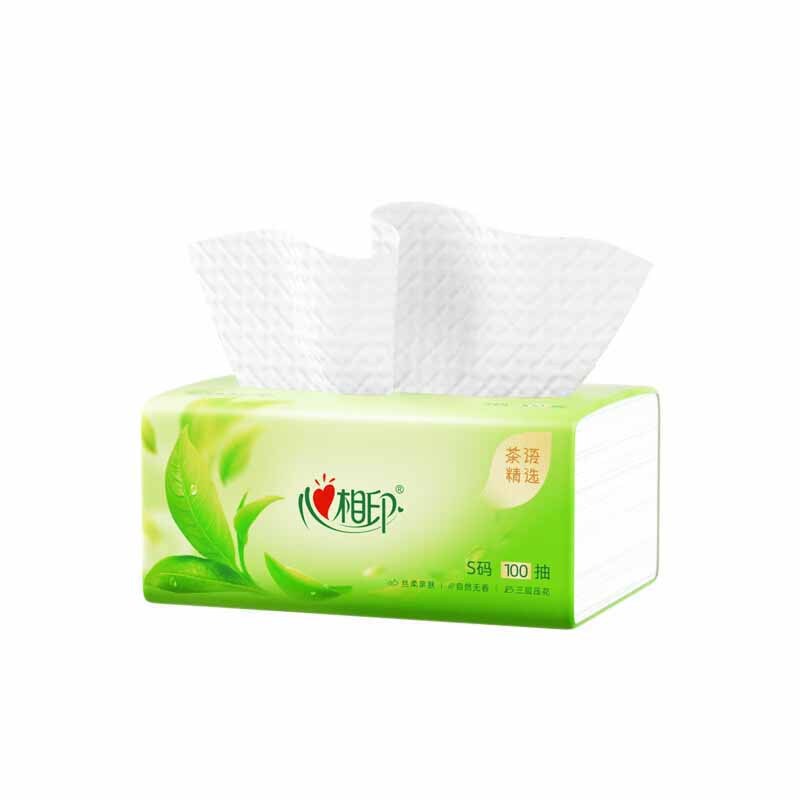 心相印抽纸茶语精选塑装家用面巾纸3层100抽*5包DT8100