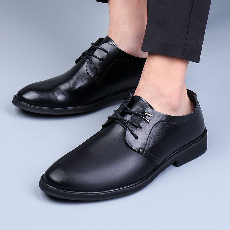 皮鞋男商务正装夏季青年学生西装黑色增高英伦韩版男鞋结婚休闲鞋休闲