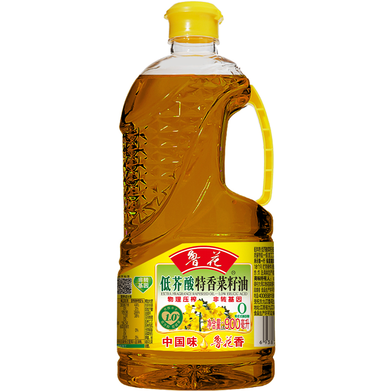 鲁花低芥酸特香菜籽油900ml*2物理压榨非转基因一级食用油小桶装高清大图