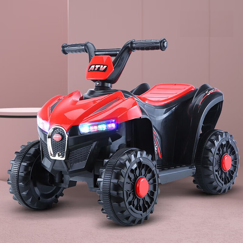 airud儿童电动滑行四轮玩具电动跑车宝宝滑行电动摆车沙滩车CTL-D68 红色