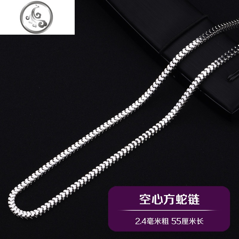 饰品 S925银男士项链锁骨链配链短款无吊坠蛇骨链 银链子银饰 JiMi