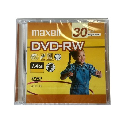 麦克赛尔 30分钟DVD-RW1片 麦克赛尔可擦写dvd-rw/+rw刻录盘 30分钟摄像机1.4G空白光盘 单片