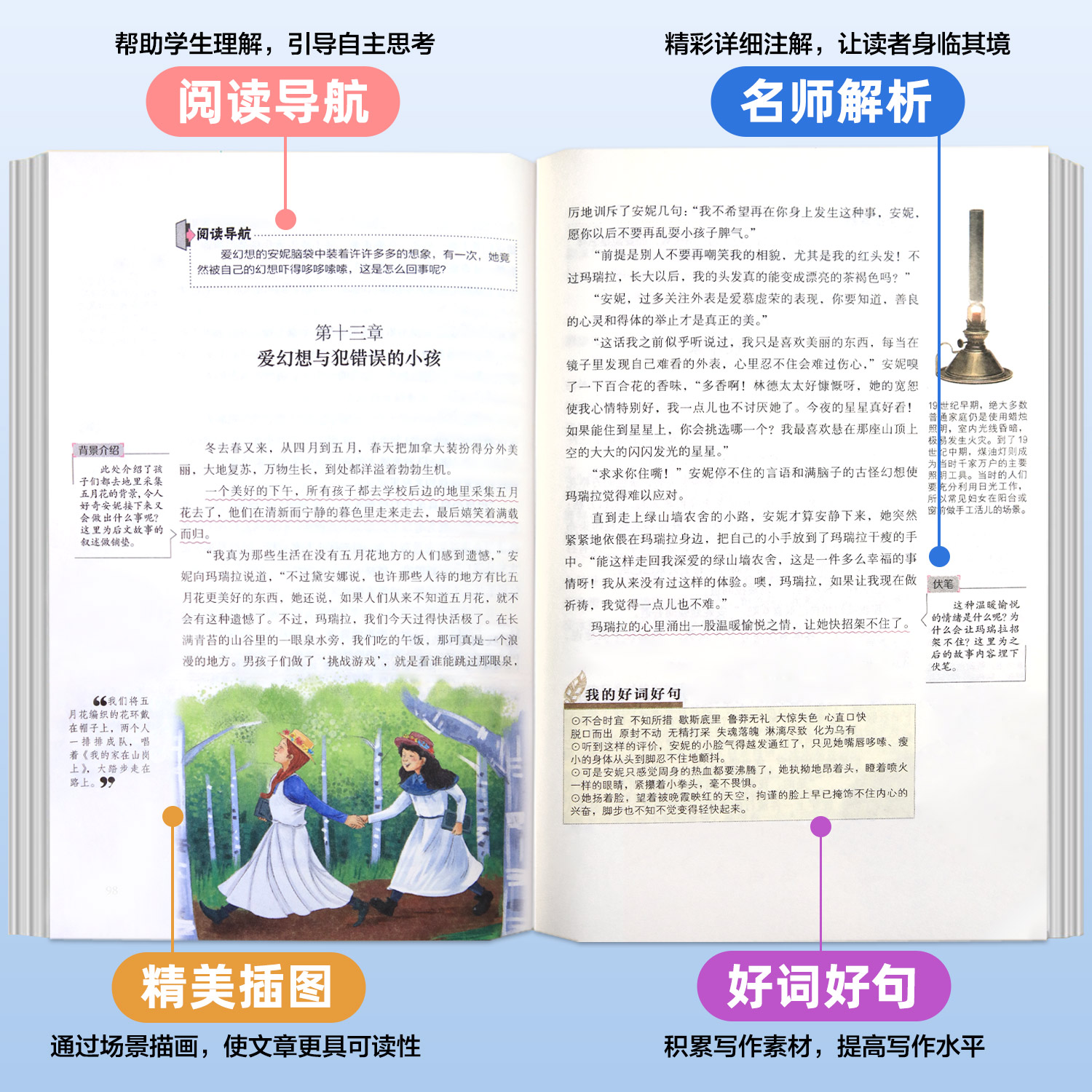 简爱 [正版]绿山墙的安妮原著全集蒙哥马利原著小学生三四五六年级阅读必读课外书上下册青少年儿童文学经典书籍绿野仙踪世界名高清大图