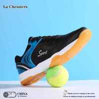 La Chessiers户外2024新款网球鞋男鞋透气减震训练球情侣鞋运动休闲鞋大码 黑蓝 41码