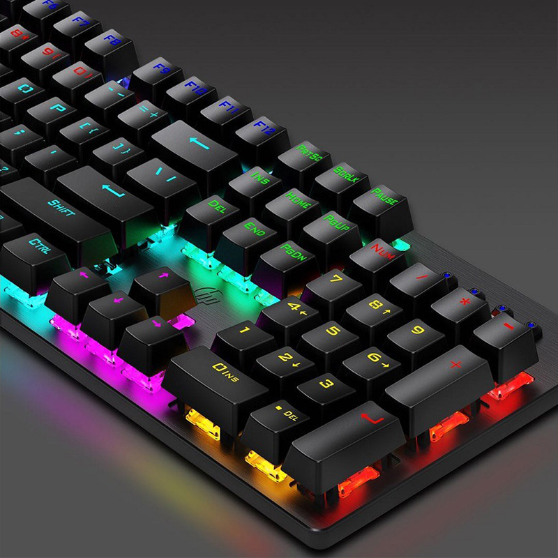 hp惠普gk100f机械键盘彩虹炫彩手感有线电竞游戏专用笔记本电脑外设
