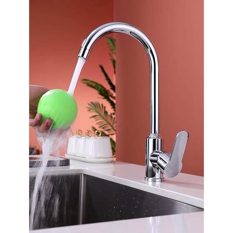 海岸线高款冷热水龙头电镀不锈钢高仪宝塔大弯批发水槽厨房菜盆水龙头