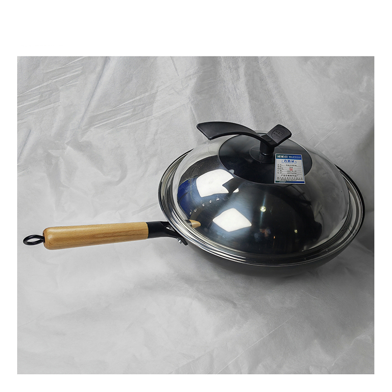 妙简乐 带盖炒菜铁锅 32cm 个高清大图