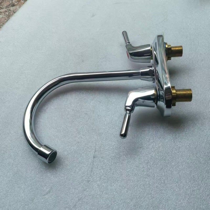 阿托拉思 鹅颈面盆水龙头 双板双孔 冷热型/1个图片