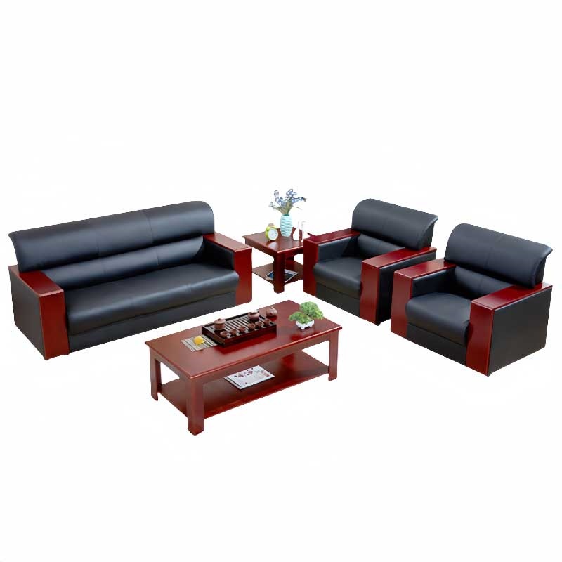 铭思达办公室沙发组合1+1+3+茶几+方几套高清大图