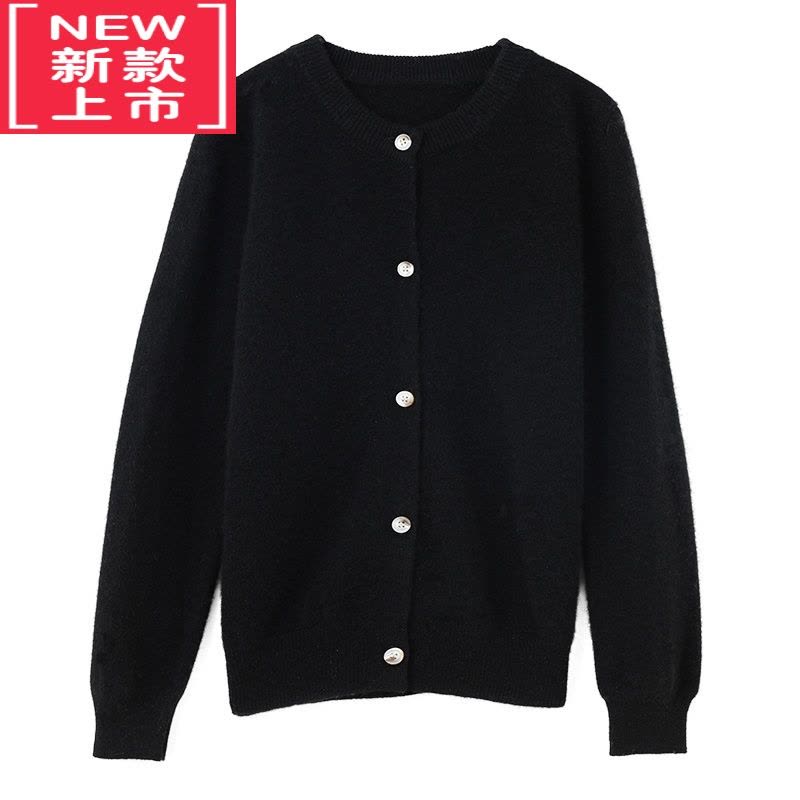 可莉允新款儿童纯开衫V领秋季男童针织开衫纽扣女童纯色打底毛衣图片