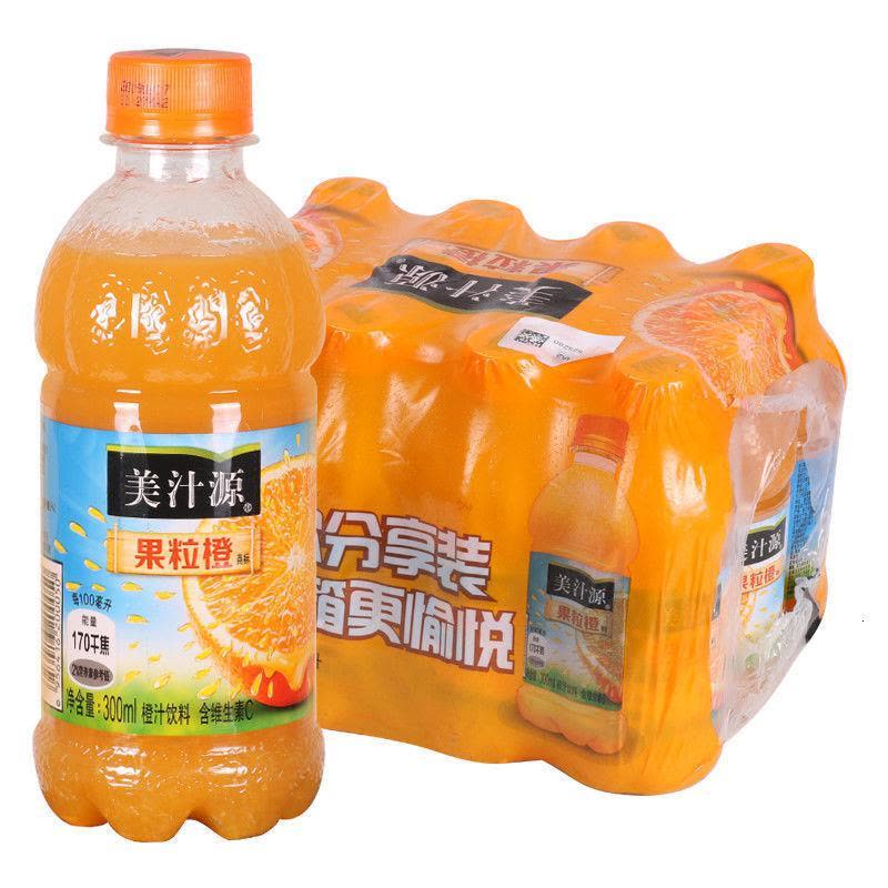 美汁源 果粒橙新鲜橙汁 迷你小瓶装 果味饮料300ml/瓶整箱图片