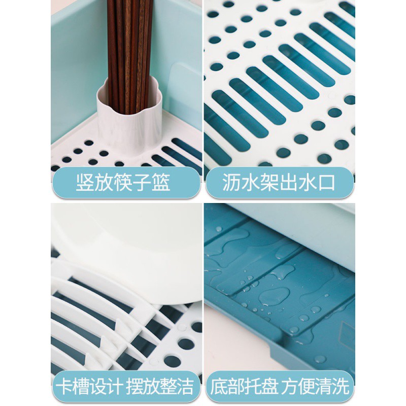 厨房碗碟置物架出租房简易沥水碗柜家用多功能装碗筷收纳盒抽屉式收纳层架 三维工匠高清大图