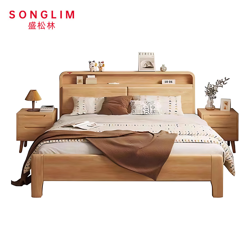 SONGLIM 盛松林 单人床 床+10cm椰棕床垫+床头柜*2 张
