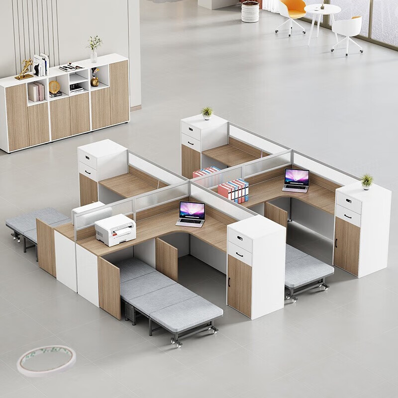 昱成晟ycs0229带午休折叠床员工办公桌屏风卡座带休息床单人位