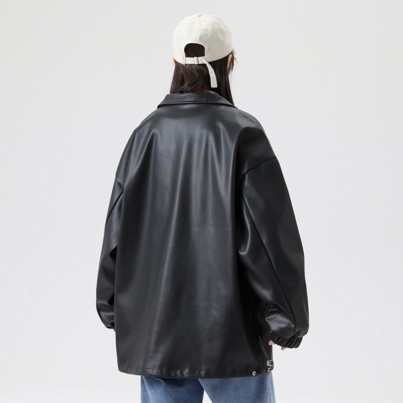 DEBRAND情侣款皮衣外套女ins潮韩版机车痞帅春秋时尚百搭外穿上衣