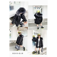 举翼王子男女中小儿童獭兔皮毛一体内胆派克服毛毛皮草外套中长款宝宝