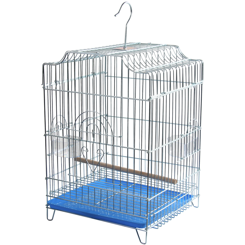 虎皮鹦鹉鸟笼子大号 八哥雀玄凤牡丹鹦鹉铁艺不锈钢色养殖笼子高清大图