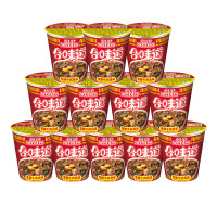 日清(NISSIN) 方便面组合装 杯面泡面快餐面 香辣牛肉风味12杯整箱装