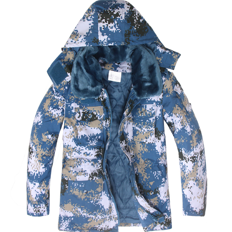 海洋迷彩大衣男女同款冬季加厚防风防水165185