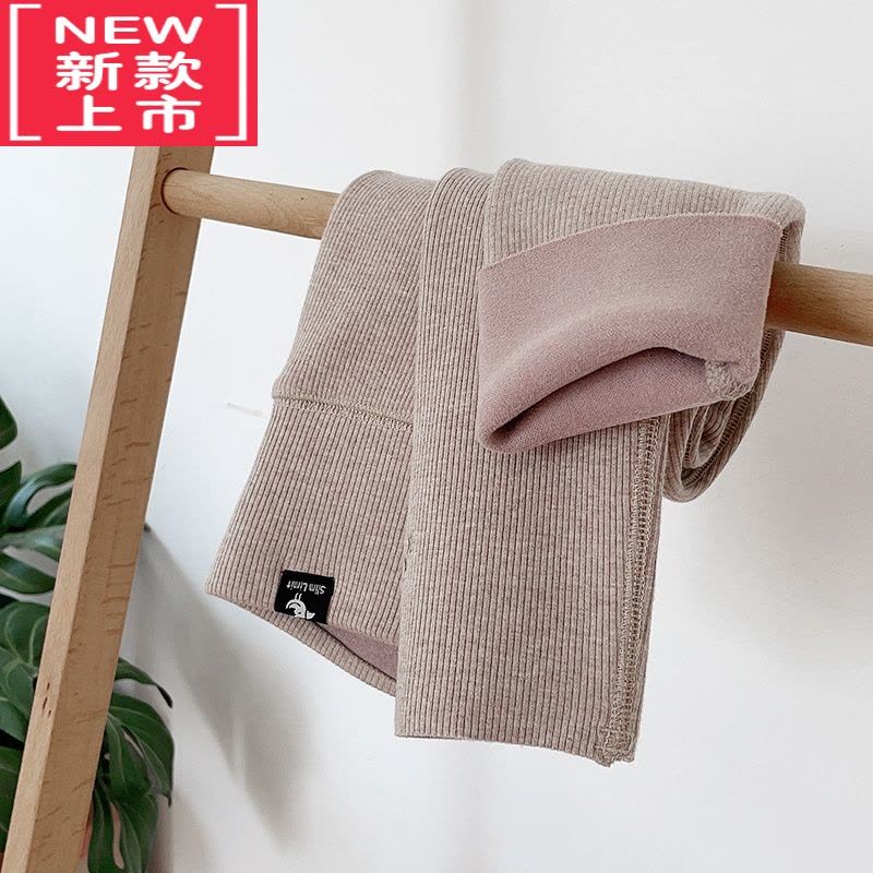 可莉允儿童打底裤加绒加厚新款洋气外穿秋冬一体绒棉裤女童薄绒保暖裤子图片