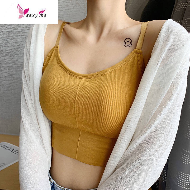 内衣女无钢圈美背裹胸聚拢运动吊带背心文胸胸罩学生少女高中抹胸fish