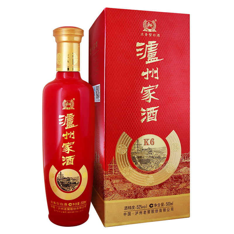 泸州老窖泸州家酒k652度500ml浓香型白酒单瓶装参数