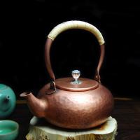 礼品之家打点图案铜壶摆件手工加厚纯紫铜茶壶烧水壶养生煮茶壶
