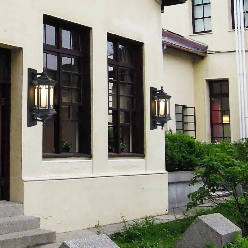 苏宁放心购 欧式户外壁灯防水庭院灯家用别墅围墙大灯新中式室外太阳能壁灯高清大图