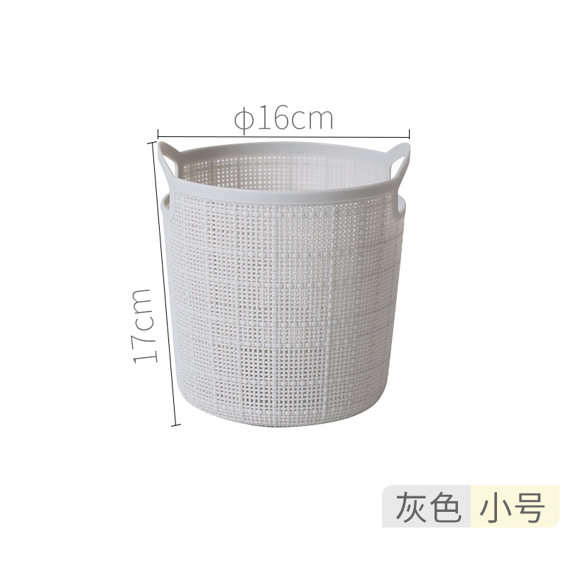 仿麻布塑料脏衣篮卫生间收纳筐阳台收纳篮洗衣篮脏衣篓脏衣服洗澡 灰色小号