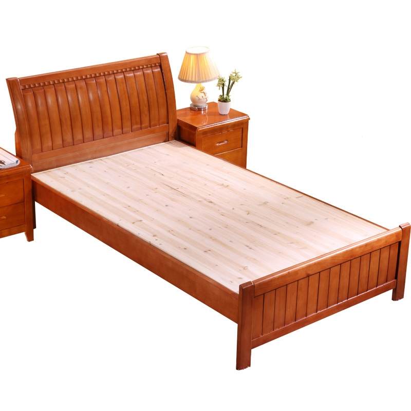 迪玛森木单人床1.2米1.35米老人1.5米简约家用老式床1米2硬板床90cm宽