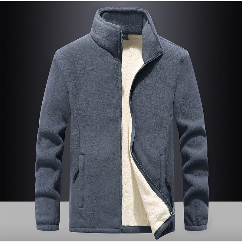 suntek手抓绒外套男士双面绒摇粒绒拉绒加厚加肥加大码胖子宽松夹克