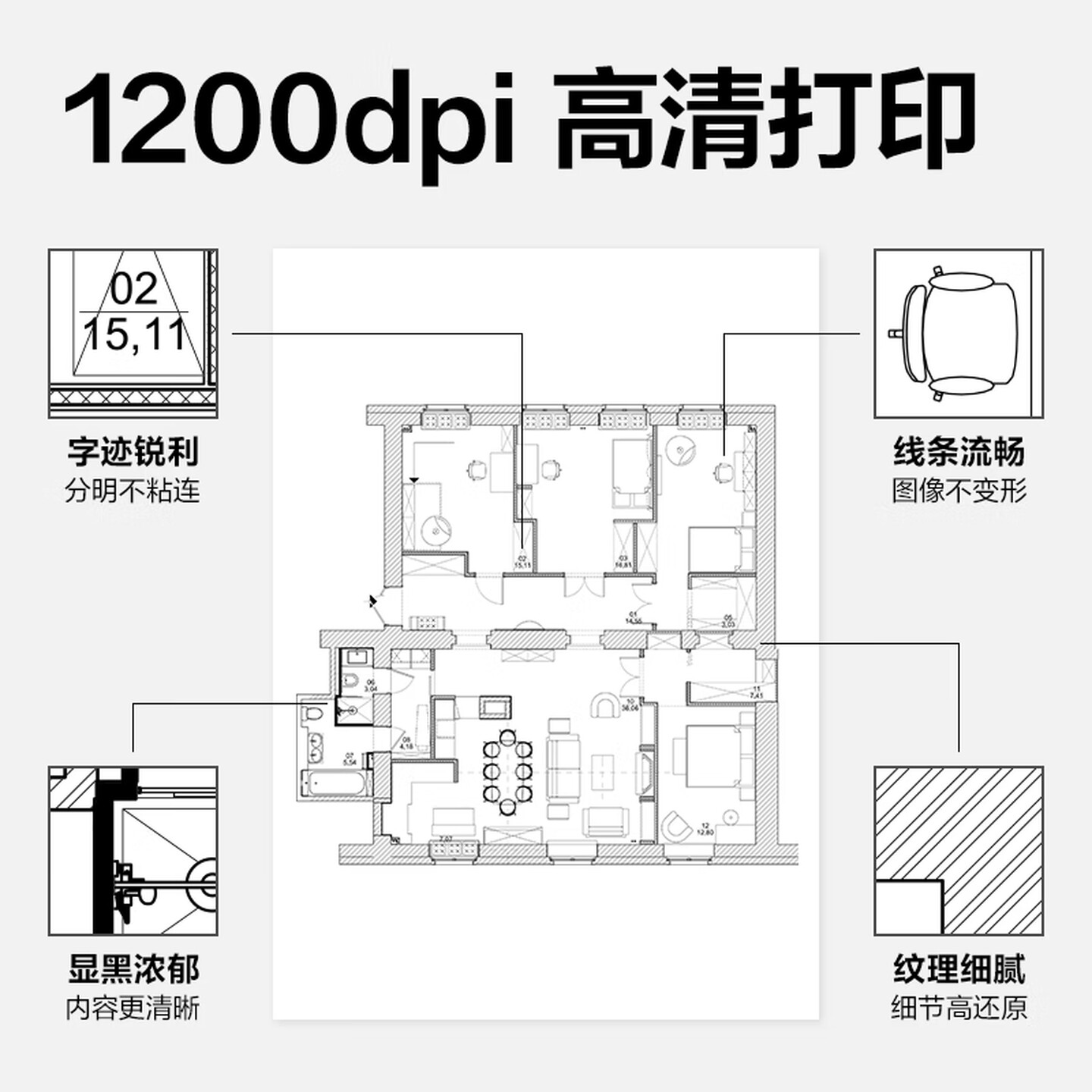 得力(deli)M1105 A4黑白激光 手动双面 20页/分钟 激光多功能一体机 (计价单位:台) 白色高清大图