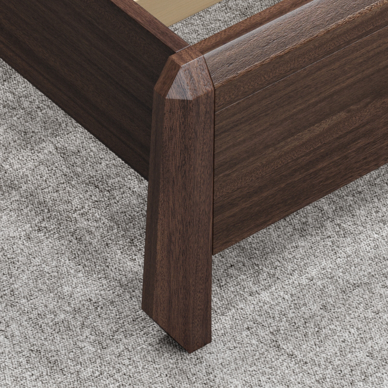 梵宜床实木床北美黑胡桃木床18米单双人床高箱储物床卧室精品家具6a01