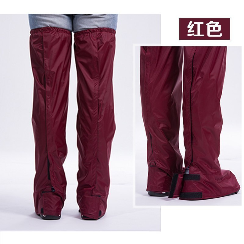 防水雨裤男女电动摩托车骑行半身雨衣裤套裤管腿套骑行专用鞋套_1 酒红色M