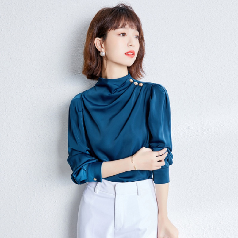 遇见衣姿2021春款衬衫女设计感小众职业衬衣长袖