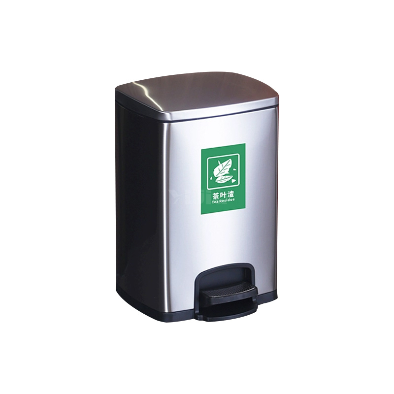翌嘉YJ4123021 茶水间茶渣桶滤茶桶不锈钢茶水桶茶叶废水桶 脚踏款 银色 20L 328*330-478高清大图