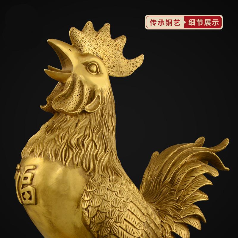家柏饰(CORATED)铜鸡摆件铜大号公鸡生肖鸡金钱福字鸡家居客厅卧室 4号福字鸡高清大图