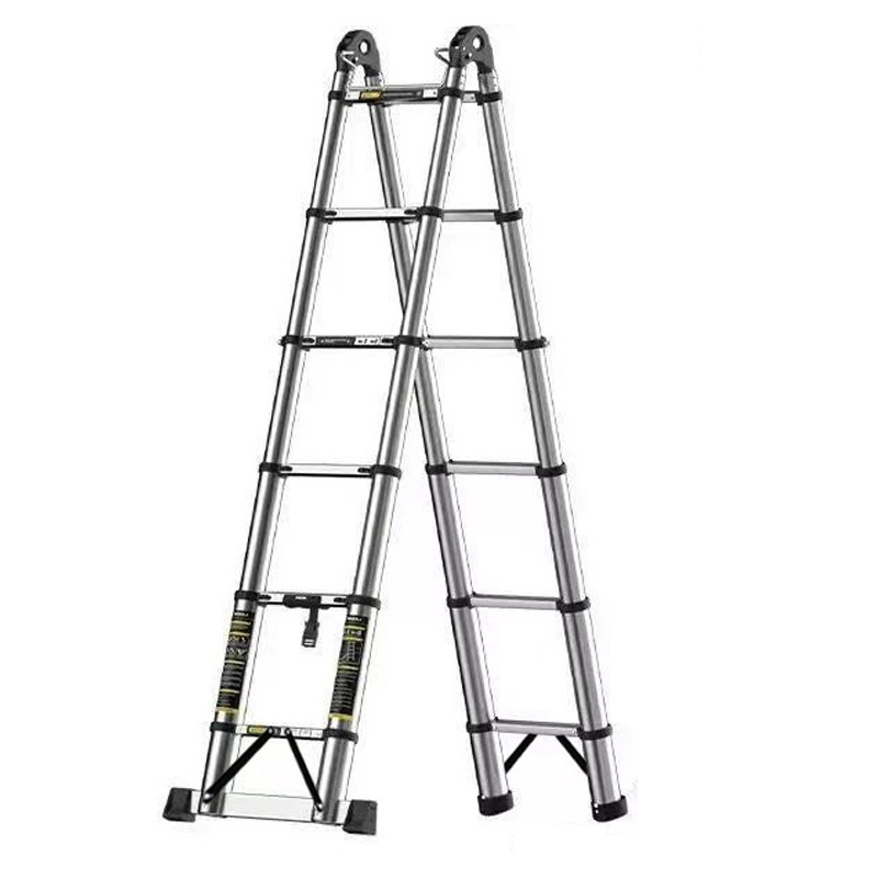 瑾如云海 梯子 伸缩梯 不锈钢伸缩梯2.5+2.5m 把