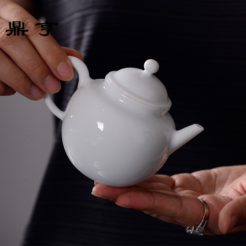 鼎亨一禅茶事 景德镇甜白釉泡茶壶白瓷手工泡茶陶瓷茶壶精致过滤