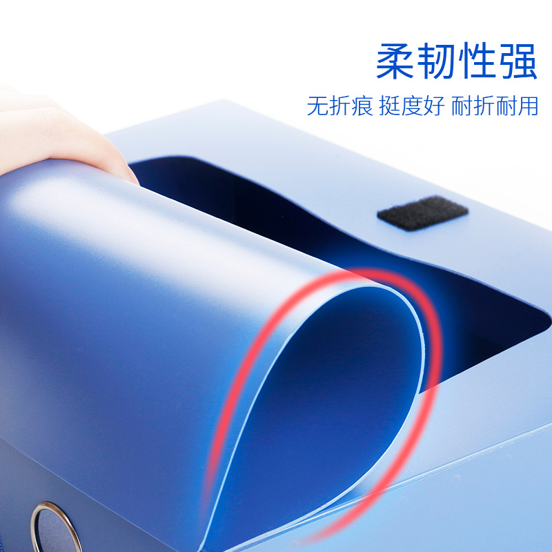 史泰博 资料文件盒塑料加厚A4文件资料盒文件夹办公室桌面整理收纳盒收纳架会计凭证档案盒侧面标签办公用品