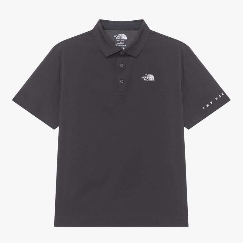 北面(The North Face)中性短袖polo衫透气舒适休闲百搭户外运动短袖衬衣 095M DARK_GRAY