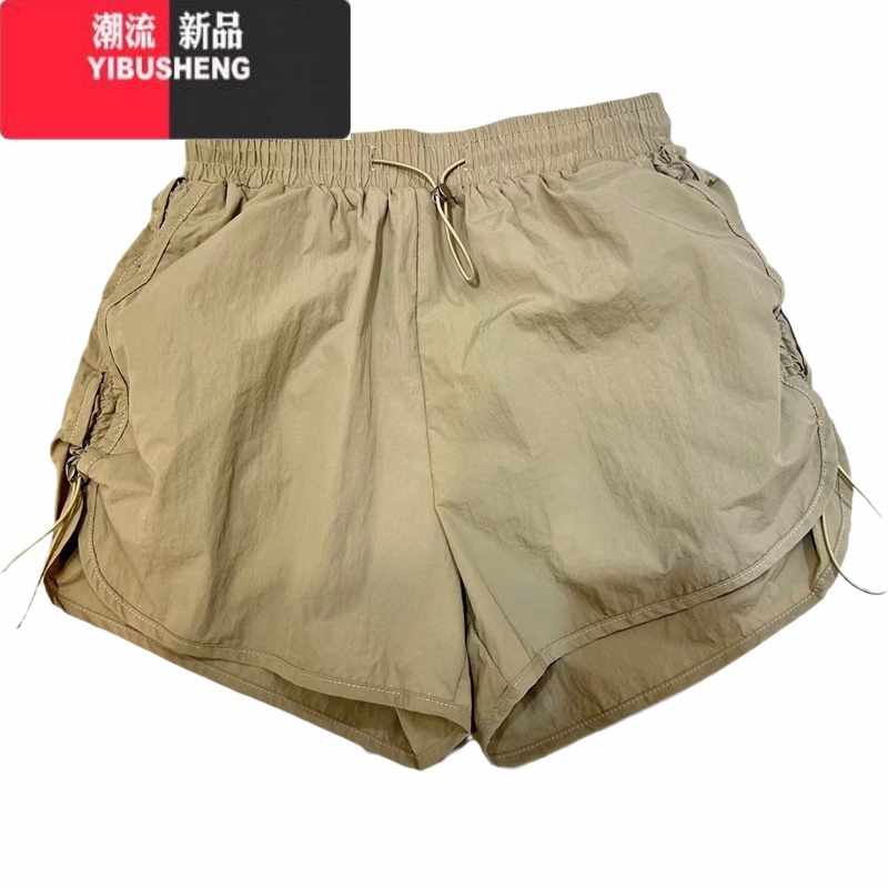 YIBUSHENG降落伞短裤女季宽松a字百搭阔腿抽绳速干休闲裤显腿长辣妹热闲高清大图