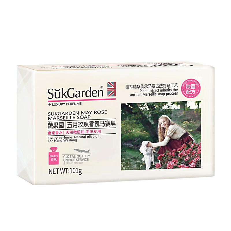 SukGarden蔬果园五月玫瑰香氛马塞皂 -101g*1块