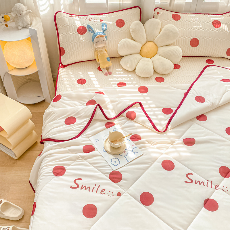 乳胶凉席床笠款夏被四件套乳胶席三件套夏凉被空调被冰丝高清大图